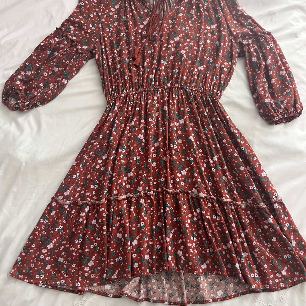 Floral Red Women's Dress